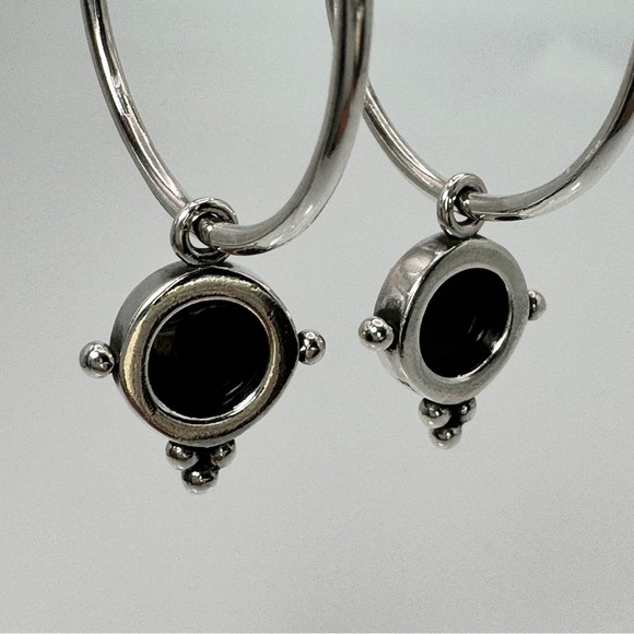 Pandora Compose Melanite Earring Pendant 925 ALE 290627ME Retired - Picture 11 of 15
